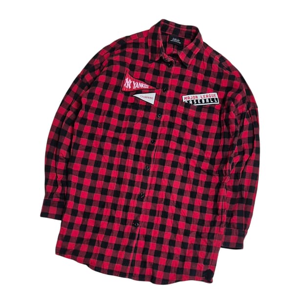 MLB 뉴욕양키스 체크셔츠