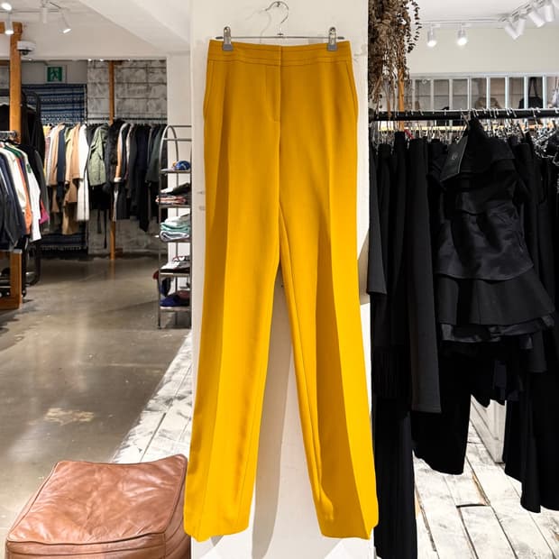 보테가베네타 머스타드 옐로우 버진 울 트라우저