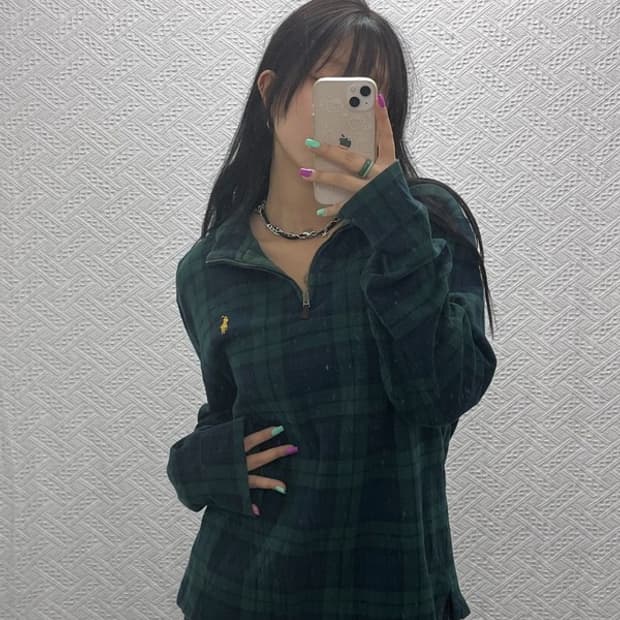 폴로 랄프로렌 홀리데이 컨트리 체크 카라 롱슬리브 M C06905