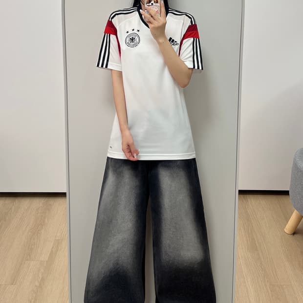 아디다스 14-15 독일 국대 화이트 반팔 유니폼
