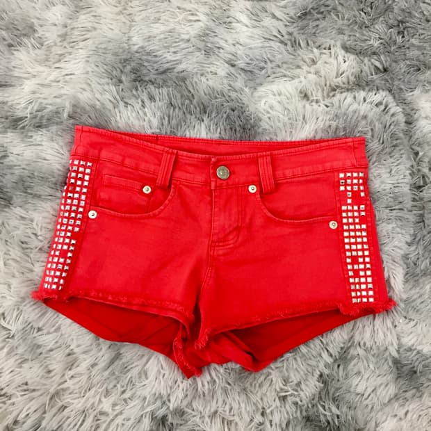 Y2K Punk Studded Denim Shorts