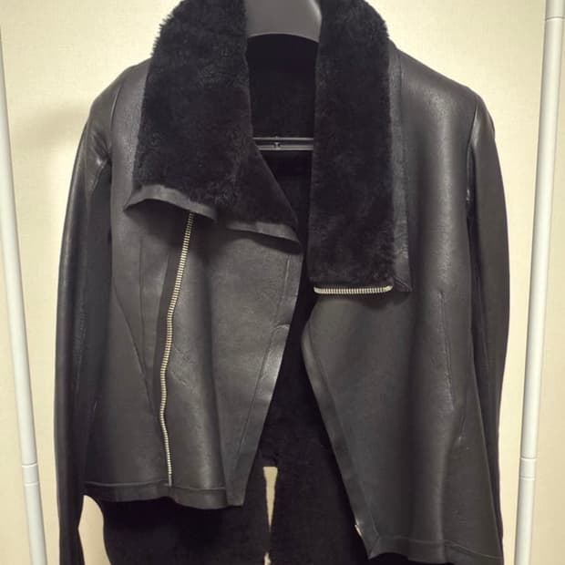 떨이)릭오웬스 무스탕 레더자켓 38 백화점택