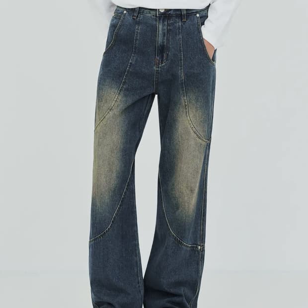 #0346 blue wave wide flare fit 46사이즈