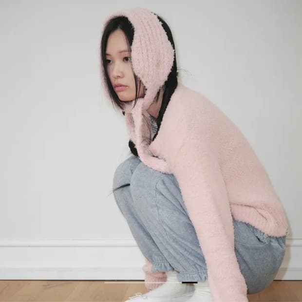 펀프롬펀 니트이어머프 핑크귀도리 래니래니 어그 락피쉬