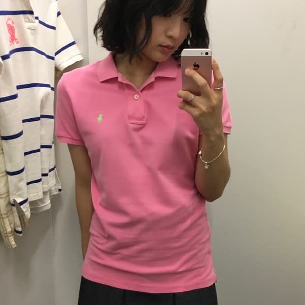 폴로 랄프로렌 미니포니 카라 핑크