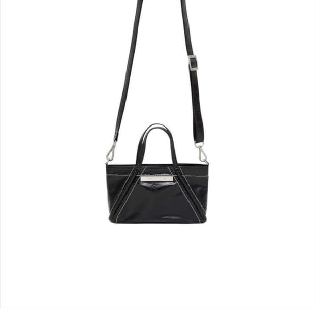 마뗑킴 미니 코팅 토트백 블랙