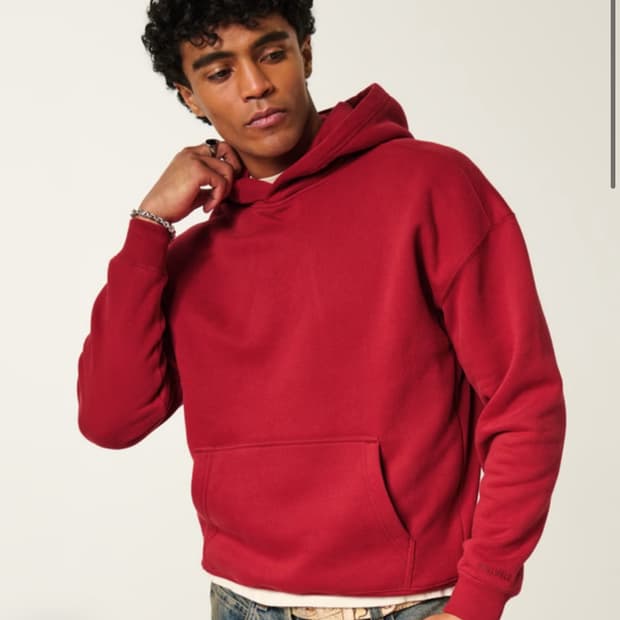 홀리스터 레드 후드 새상품