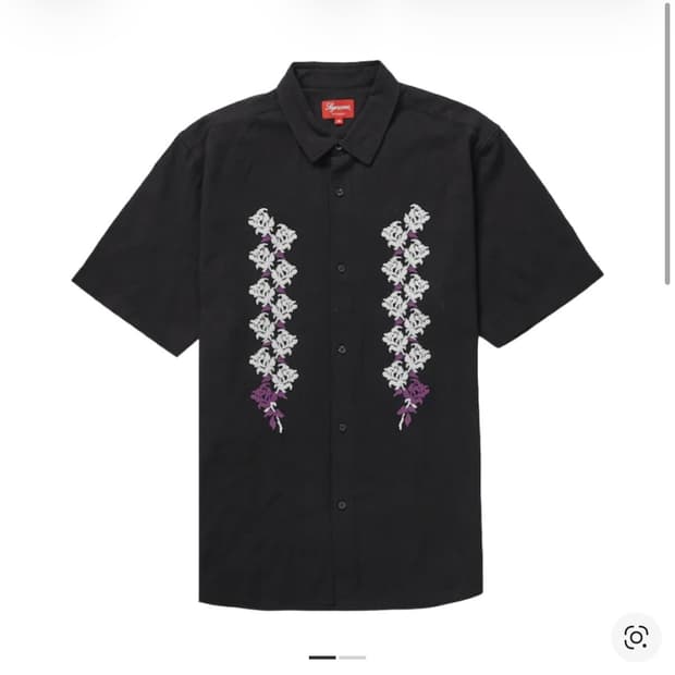 슈프림 니들포인트 숏슬리브 셔츠 블랙 - 23SS