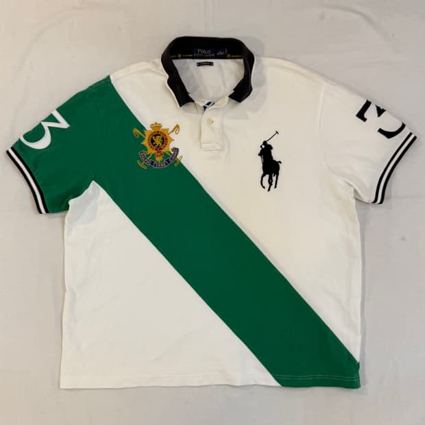 폴로 랄프로렌 빅포니 치프키프 블랙와치 카라티 화이트