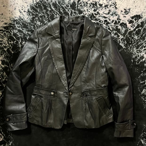 블랙 레더자켓