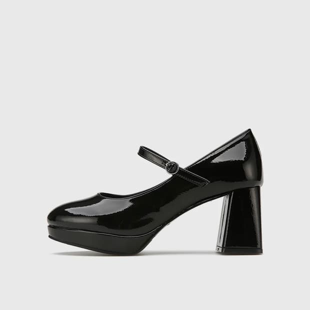 솔트앤초콜릿 라운드 토 메리제인 블록 힐 펌프스