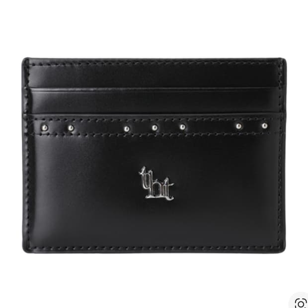 쓰리타임즈 클래식 스터드 카드 지갑 블랙 풀박