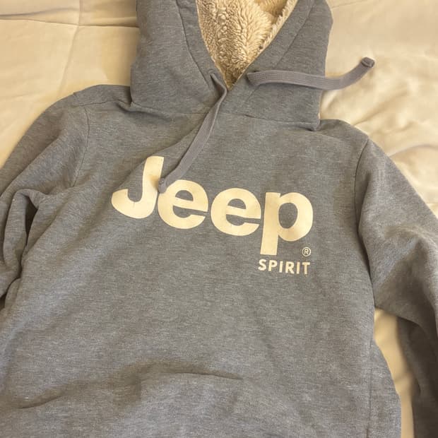 지프 보아털 그레이 후드티