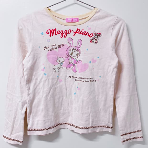 메조피아노 롱 슬리브 티셔츠 히메갸루 키치 모리걸 러블리