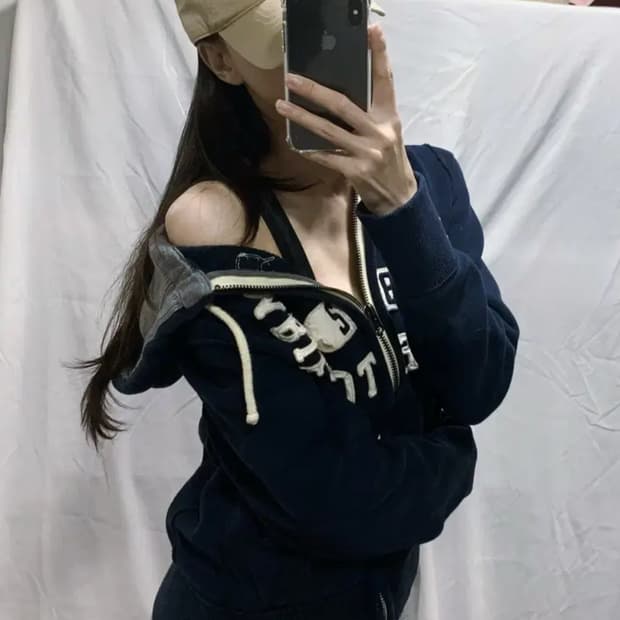 아베크롬비 후드집업 네이비,S