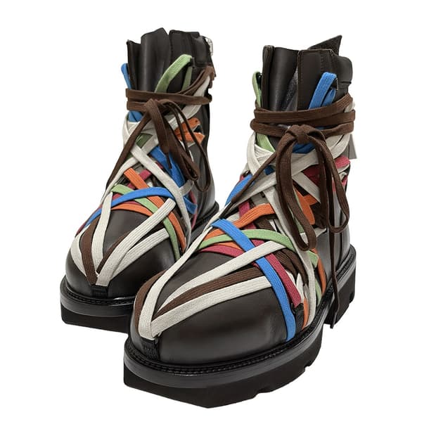 rick owens multi-colored megalace boots