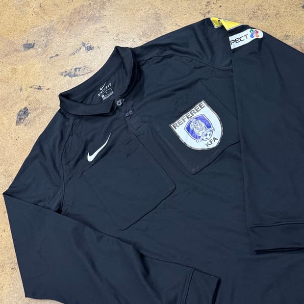[정품/M] 나이키 KFA 심판 유니폼 블랙 카라 긴팔 티셔츠 b14