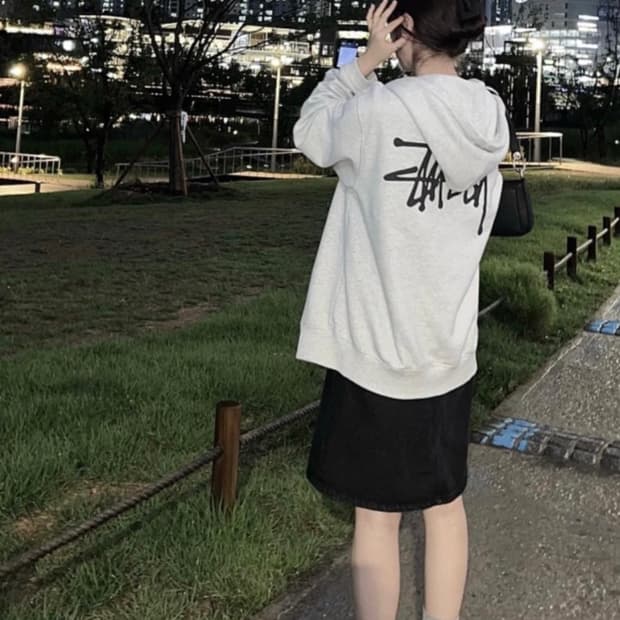 스투시 애쉬헤더 후드집업 m