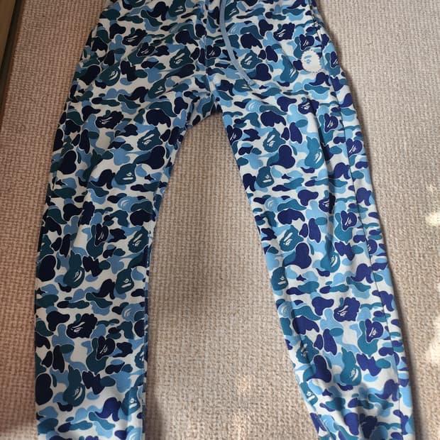 베이프 ABC카모 크리스탈 블루 팬츠