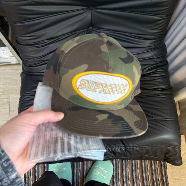 슈프림 카모 오버레이 캡 모자