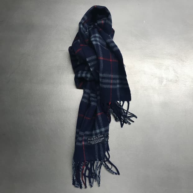 버버리 정품 메리노/캐시미어 머플러 네이비
