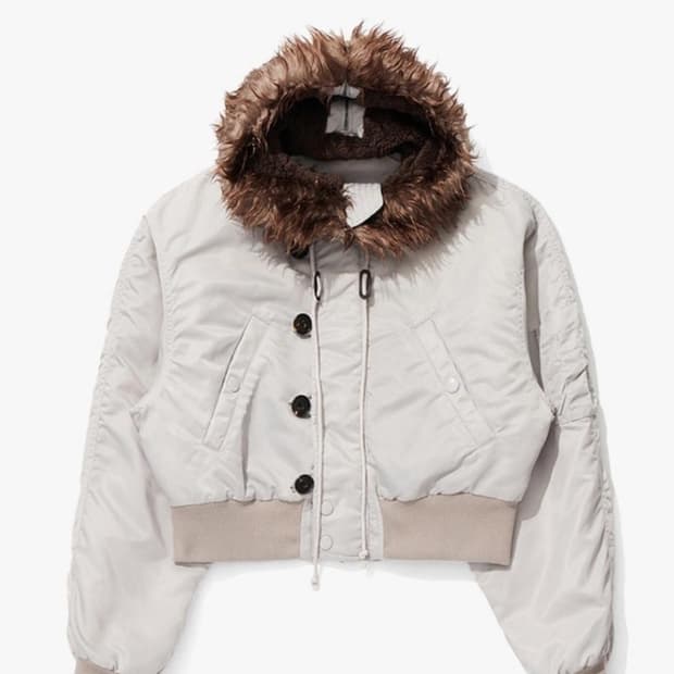 오픈와이와이 faux fur zipper hood ma1 2사이즈