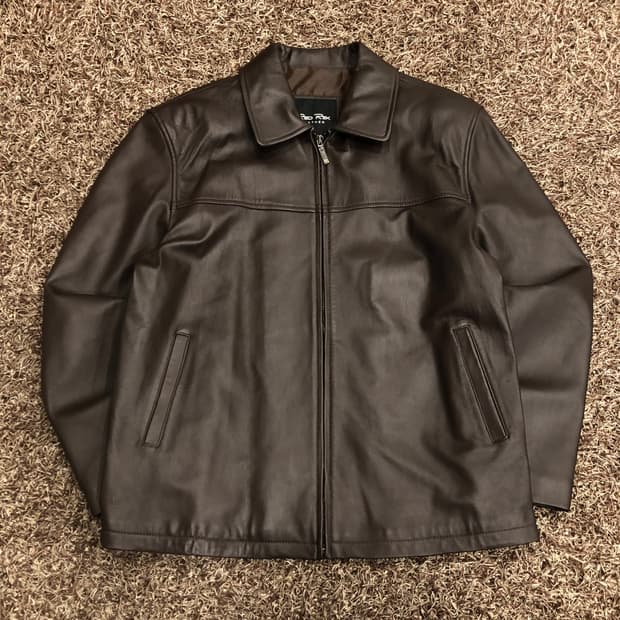 빈티지 양가죽 브라운 레더 가죽 자켓