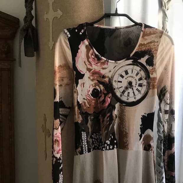 나우시카 nowsika 빈티지 패턴 매쉬 탑