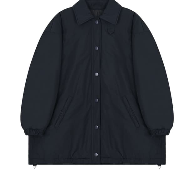 COSMOSS 칼라 셔링 패딩 네이비