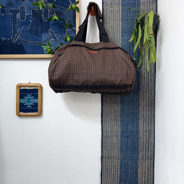 AiGLE  Grid Check Nylon Duffle Bag