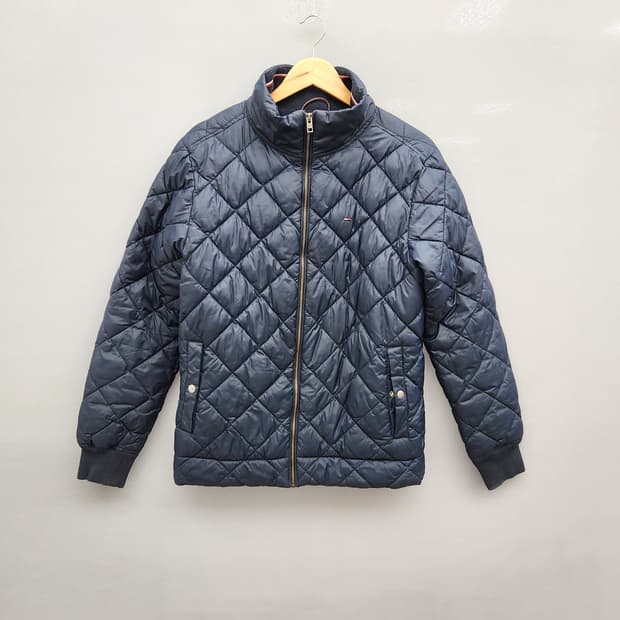 타미힐피거 네이비 퀼팅 패딩 점퍼