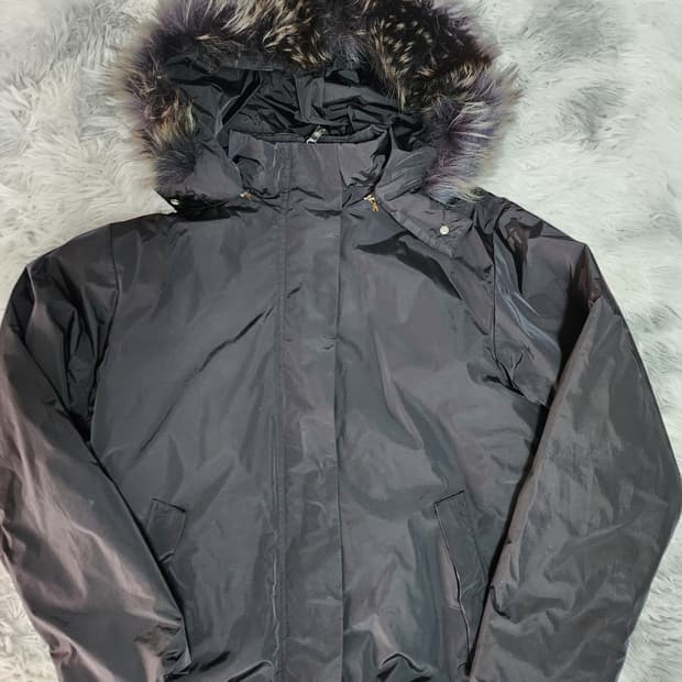 막스마라 후드 퍼 블랙 패딩 점퍼