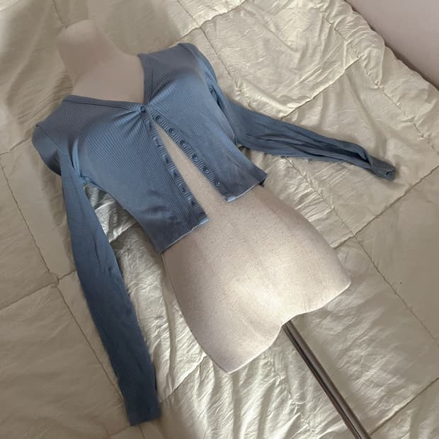 H&M 소라색 가디건