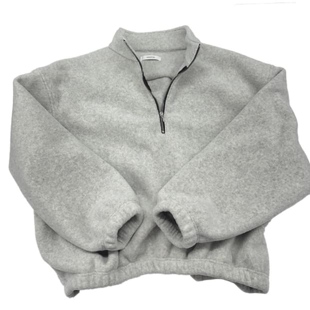 2) 논노드 하프집 플리스 클라우드 화이트