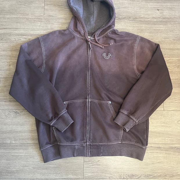 슈프림 트루릴리전 후드 집업 브라운 2xl