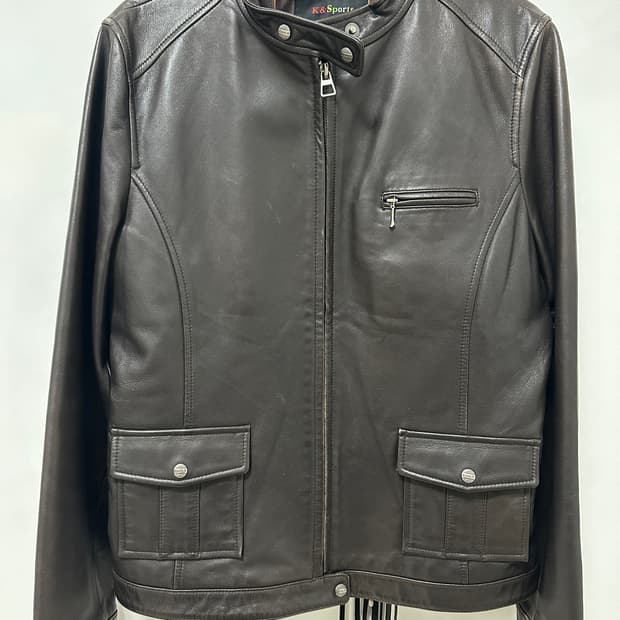 k&sport(k.club.n) 넥 버클 레더 집업 자켓