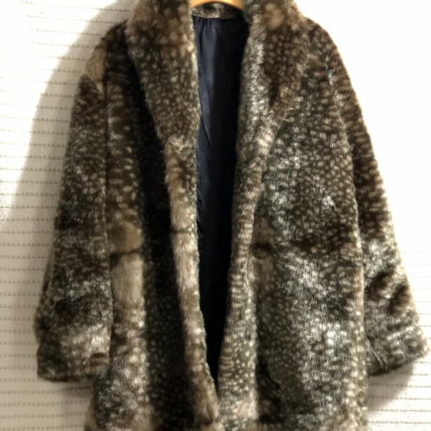 여성용 브라운 페이크 퍼 자켓 코트 55-66 사이즈