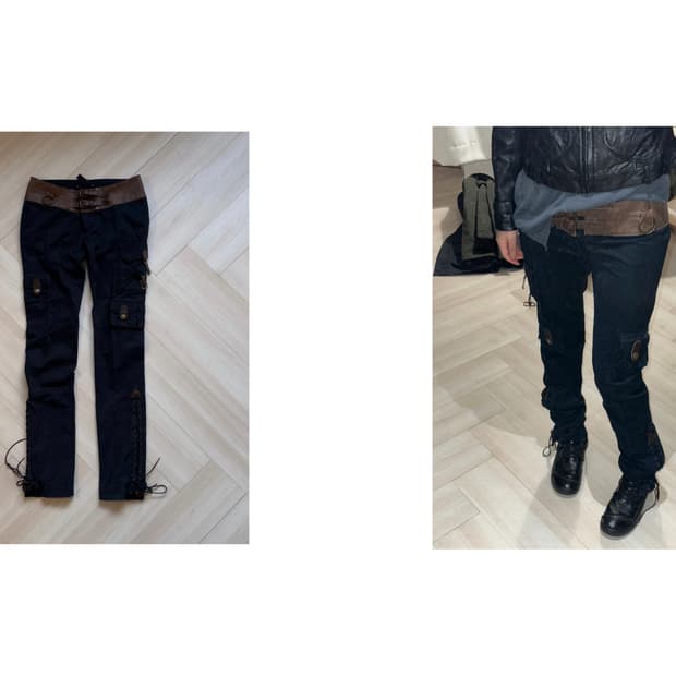 [Ralph Lauren] Leather-Trim Corset Cargo