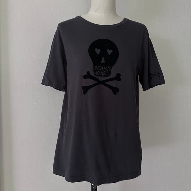 Beams heart navy grey cotton top