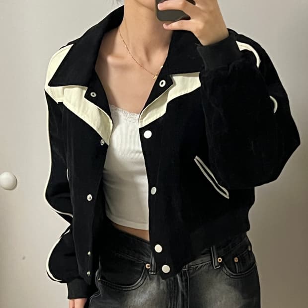 미그웨치 누빔 크롭 자켓 F