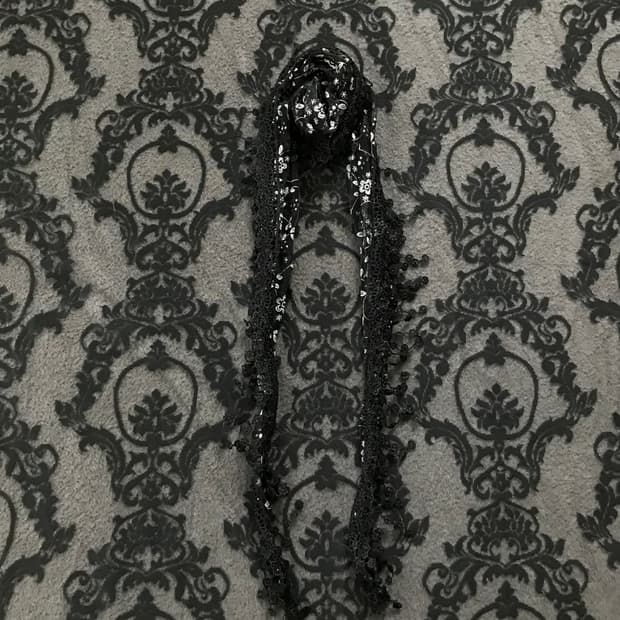 페어리 오리엔탈 고딕 플라워 패턴 레이스 스카프