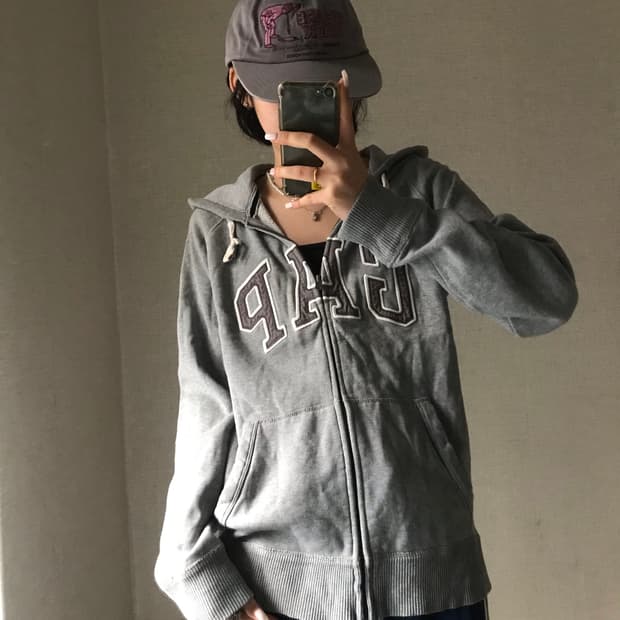 갭 그레이 후드집업