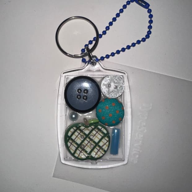 핸드메이드 빈티지 애플그린 버튼