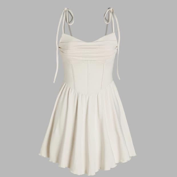 아이보리 코르셋 미니 원피스