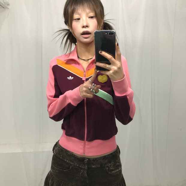 아디다스 컬러블록 트랙 집업