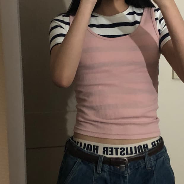 기본 슬리브리스 나시 핑크