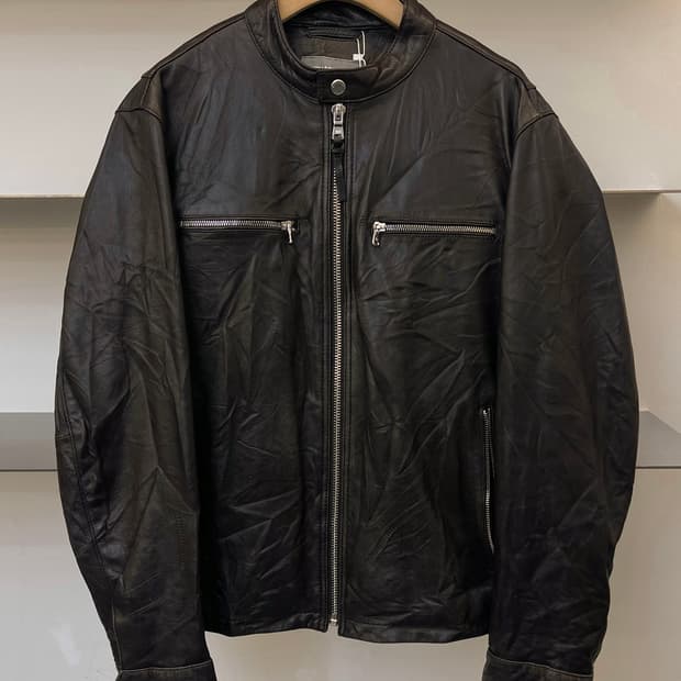마이클코어스 램 레더 바이커 자켓
