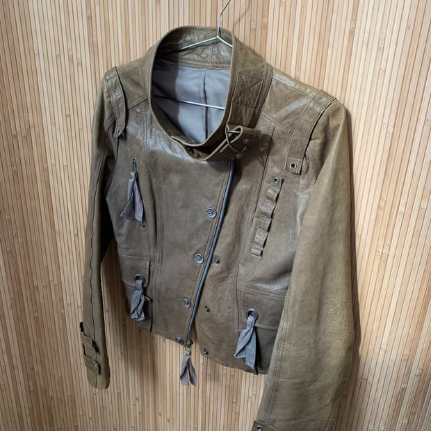 (빈티지) 브라운 램스킨 레더 자켓