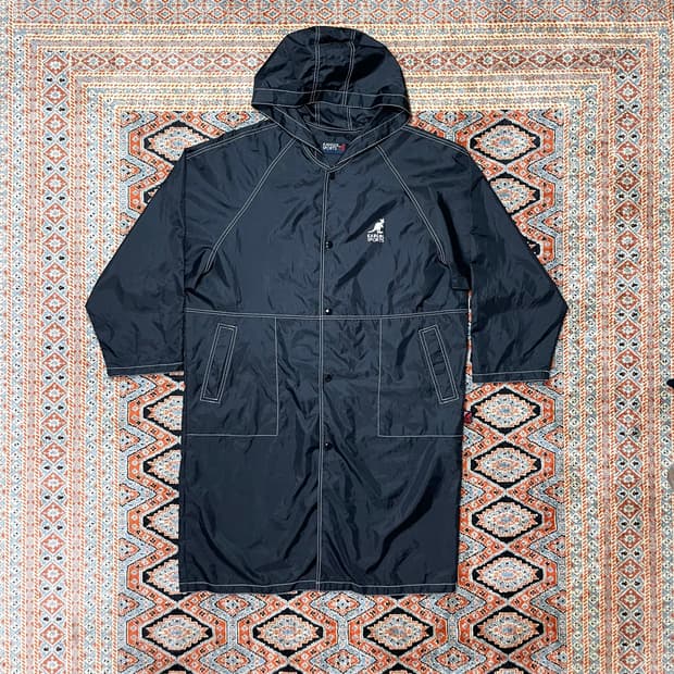 캉골 KANGOL 블랙 레인코트 윈드브레이커 여성 M~L