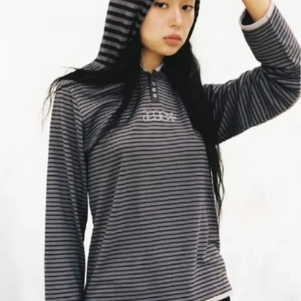 에이이에이이 스트라이프 후드